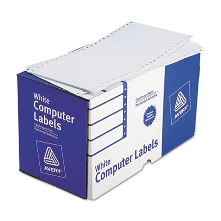 Avery Dennison Avery, DOT MATRIX PRINTER MAILING LABELS, PIN-FED PRINTERS, 2.94 X 5, WHITE, 3000PK 4076